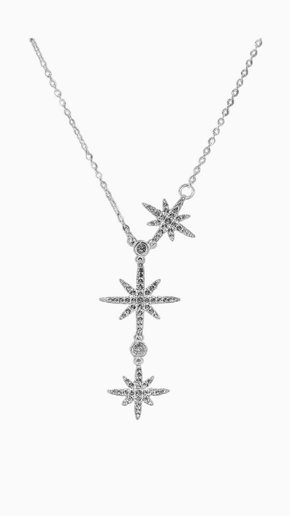 Stars Zircon Necklace Silver