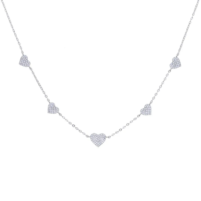 Hearts Necklace Silver