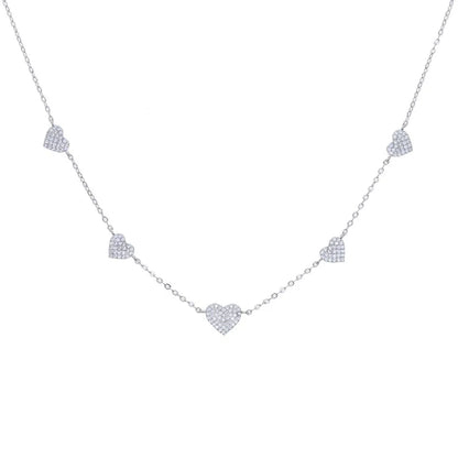 Hearts Necklace Silver