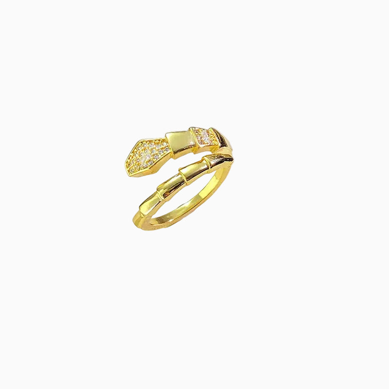 Snake Zircon Ring Gold